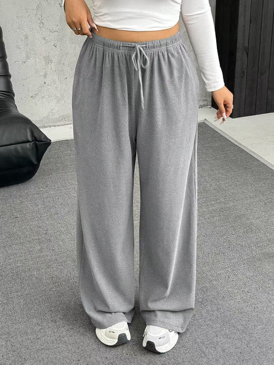 Damen nan weite Relaxhose mit hohem Bund elastischem Kordelzug und weitem Bein Shop Nory