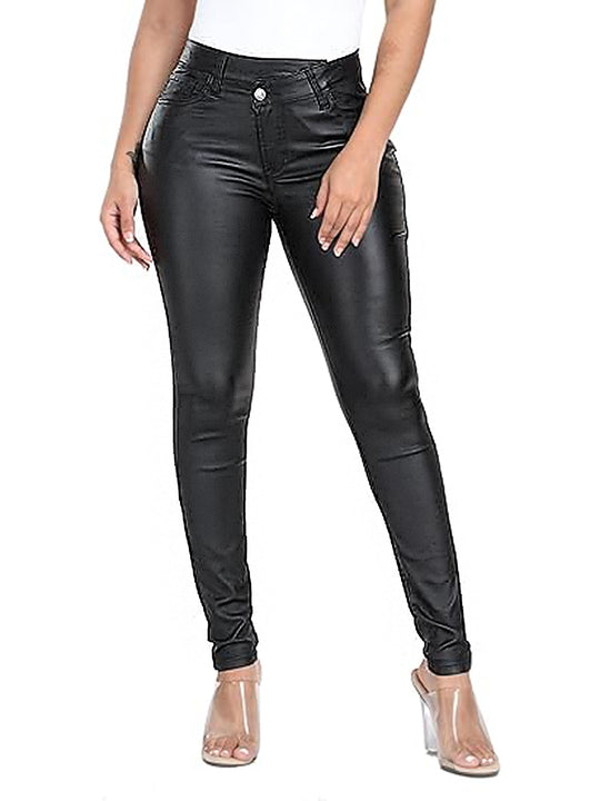 Damen High‑Waist Skinny‑Leggings in Lederoptik Shop Nory