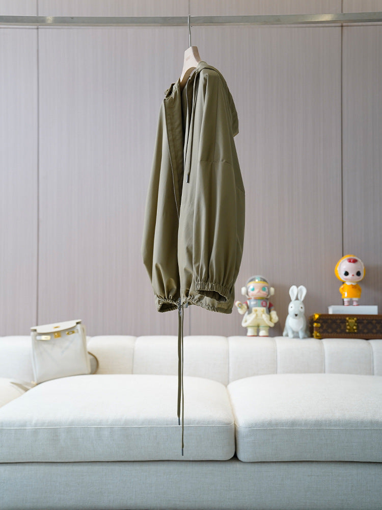 Damen Lässige Kapuzenjacke mit verstellbarem Bund Shop Nory