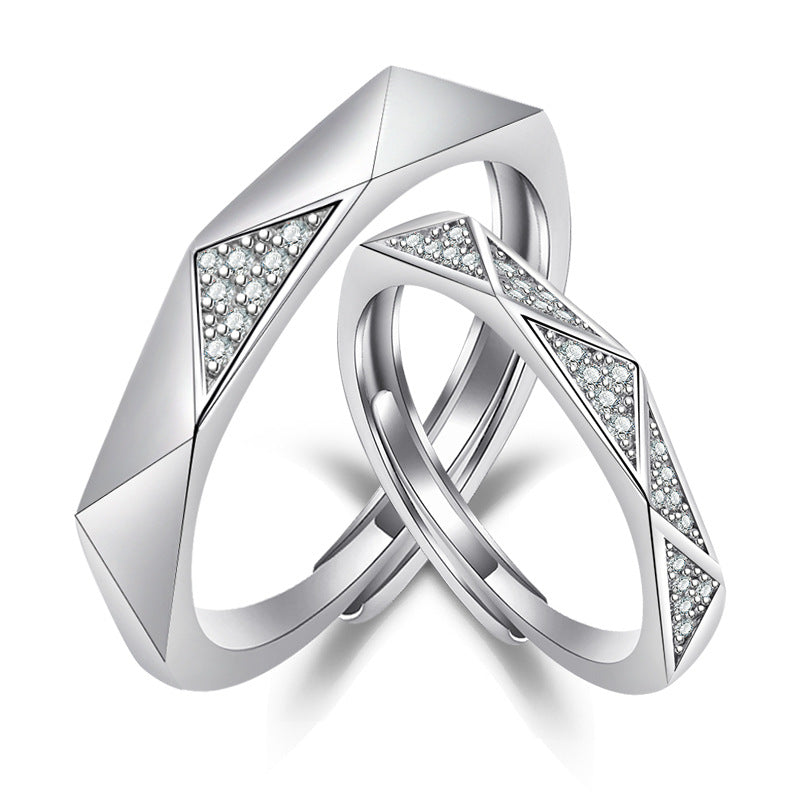 Damenring mit modernem geometrischem Design und funkelnden Zirkonia Shop Nory