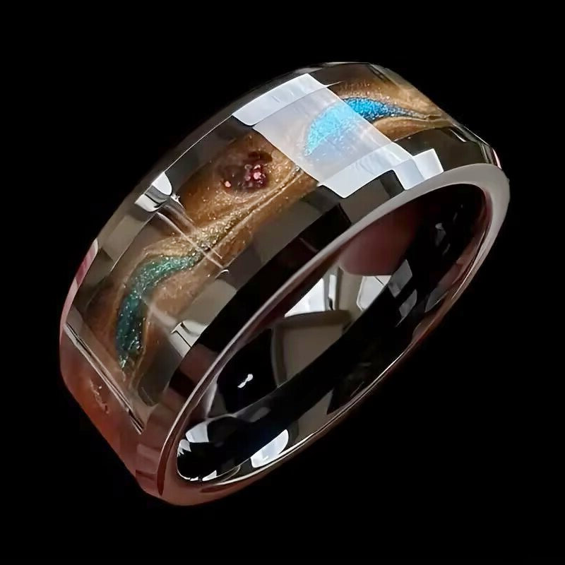 Herren Ring mit künstlerischem Herzschlag-Design und hochglänzender Edelstahloberfläche Shop Nory