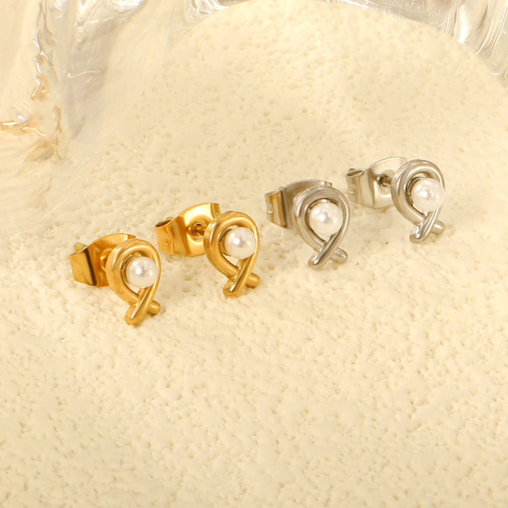 Damen Ohrstecker mit elegantem Perlen-Design und goldplattierter Oberfläche Shop Nory