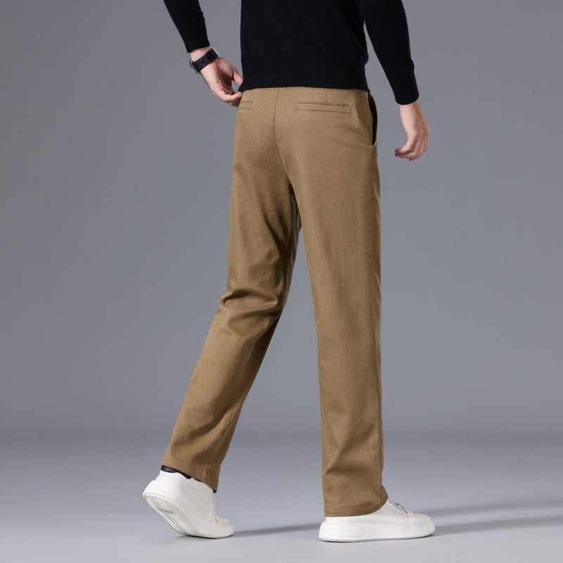 Herren Gerade geschnittene Chinohose mit elastischem Bund und Bügelfalte Shop Nory