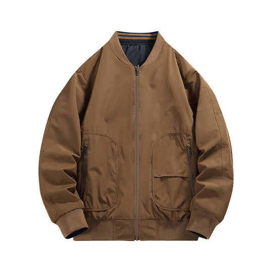 Herren leichte wasserabweisende Bomberjacke mit geripptem Kragen und Mehrfachtaschen Shop Nory