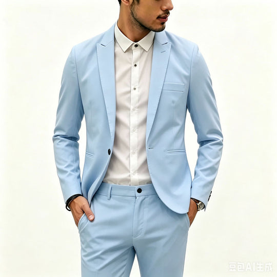 Herren Zweiteiliges Slim‑Fit Anzugset mit schmalem Revers und Stretchgewebe Shop Nory