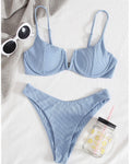 Damen-Bikini mit Bügel und strukturierter Rippoptik