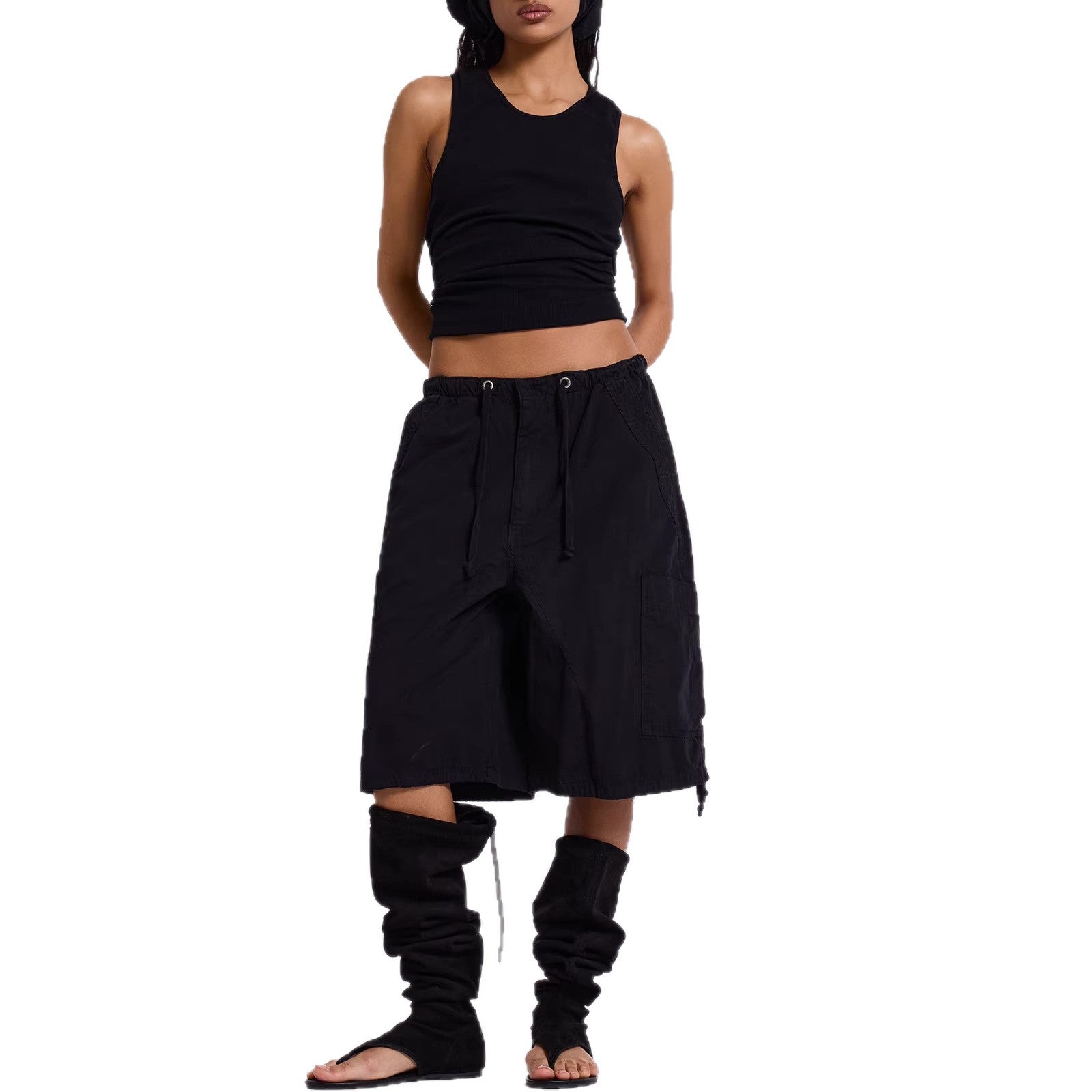 Damen lässige kurze Cargo-Shorts mit verstellbarem Bund und praktischen Taschen