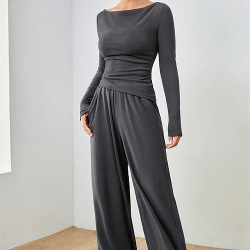 Damen Lässiges Oberteil und weite Hose Set