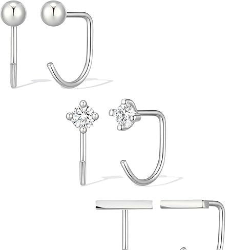 Damen Ohrstecker-Set mit Herz-, Schleifen- und Kristallanhängern Shop Nory