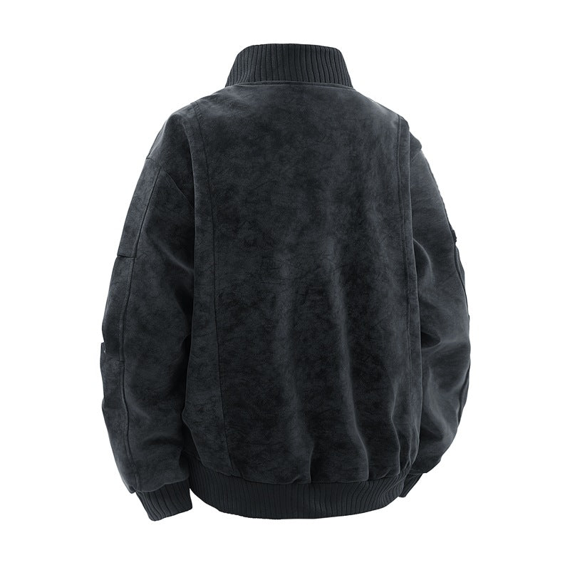 Herren Modische Bomberjacke aus Kunstleder Shop Nory