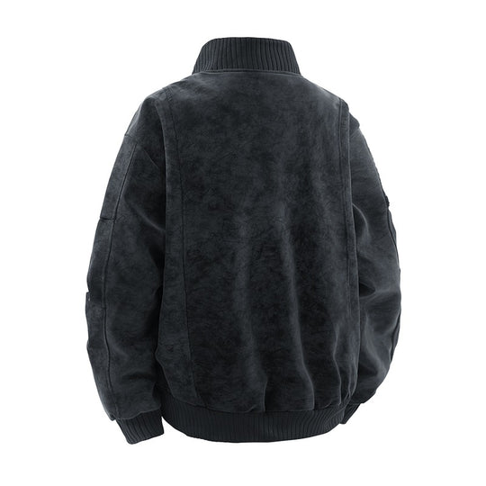 Herren Modische Bomberjacke aus Kunstleder Shop Nory