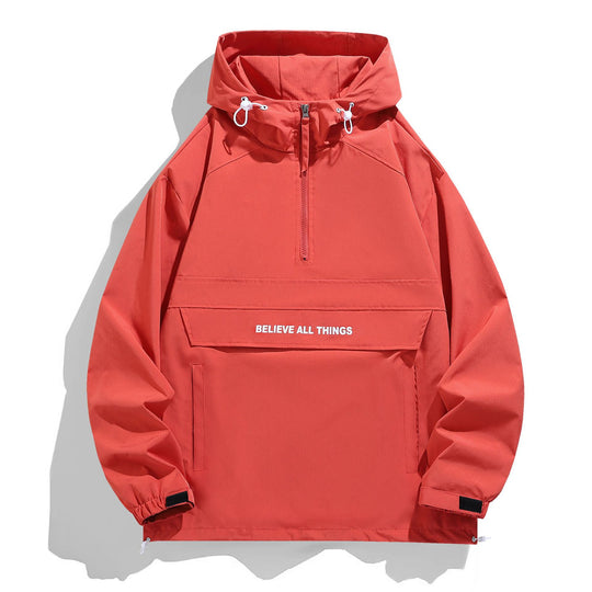 Damen Kapuzen-Anorak mit halbem Reißverschluss, Kängurutasche & verstellbarem Saum Shop Nory