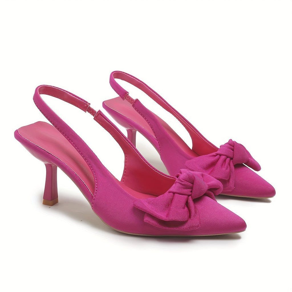 Damen elegante Slingback-Pumps mit dekorativem Schleifen-Detail