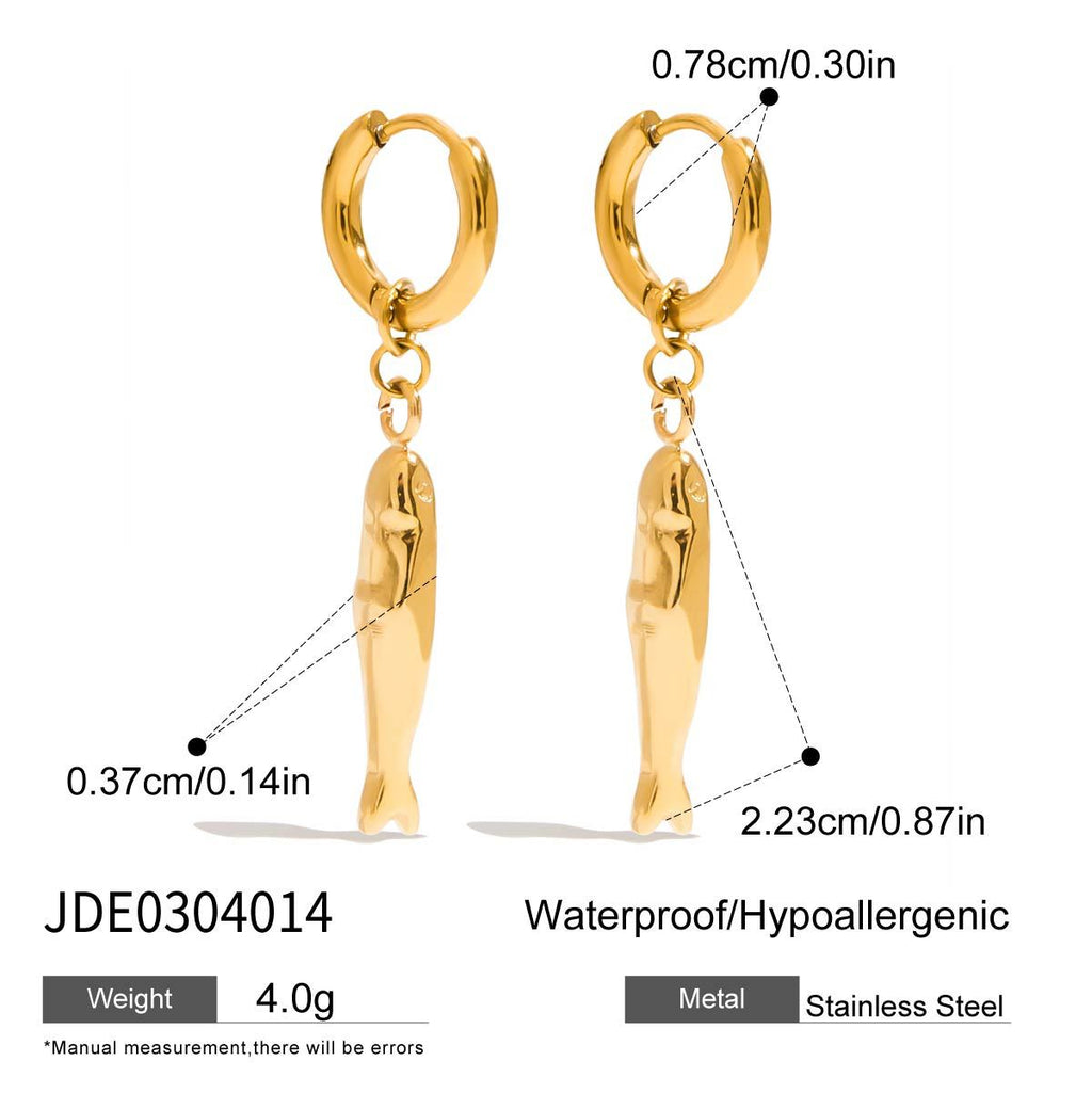 Damen Ohrhänger im eleganten Fisdesign aus hypoallergenem Edelstahl Shop Nory