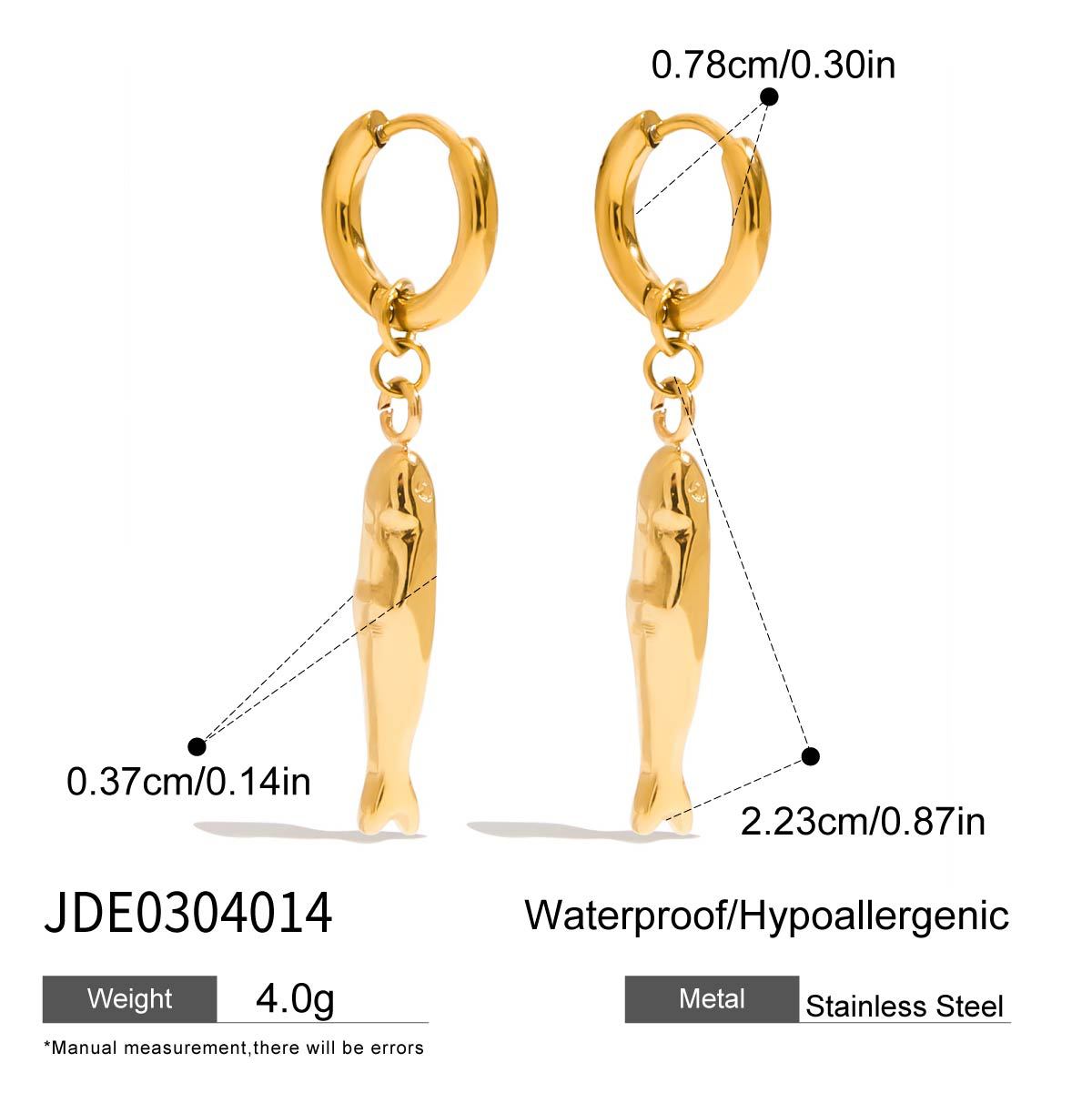 Damen Ohrhänger im eleganten Fisdesign aus hypoallergenem Edelstahl Shop Nory