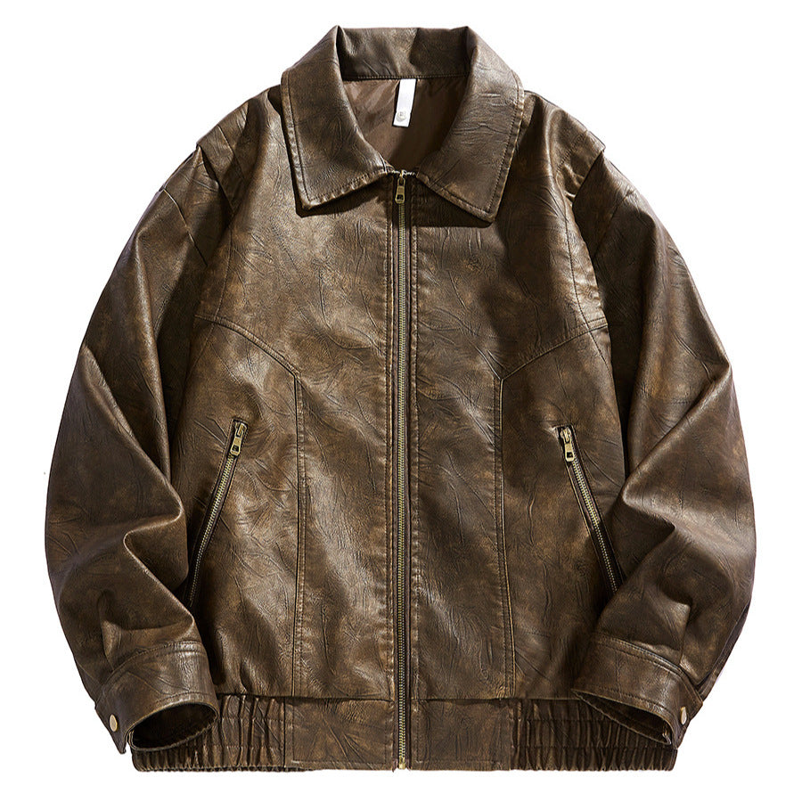 Herren kurz geschnittene jacke mit elastischem Bund und Taschen