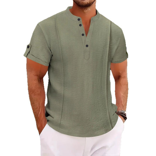 Herren Kurzarm Hemd mit eleganter Knopfleiste und strukturiertem Design