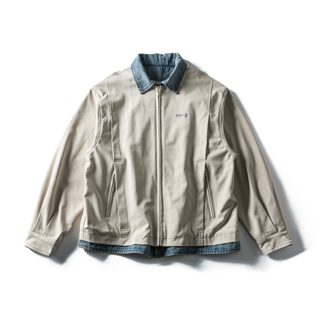 Herren Leichter Canvas‑Fieldblouson mit kontrastierendem Jeanskragen Shop Nory