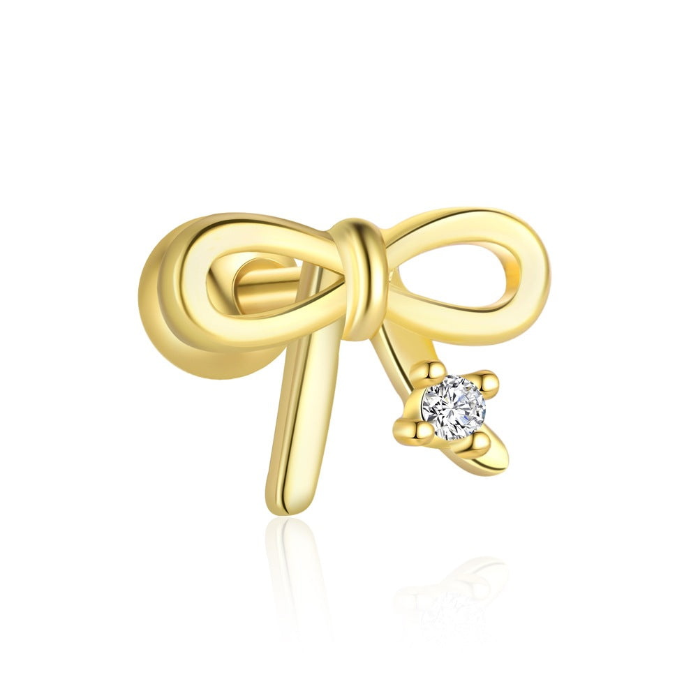 1 Stück 1 Paar 925 Sterling Silber Zirkon 925 Sterling Silber Ohrringe Geometrisch Star Bow Knot Tropfen Ohrringe Ohrstecker | Shop Nory