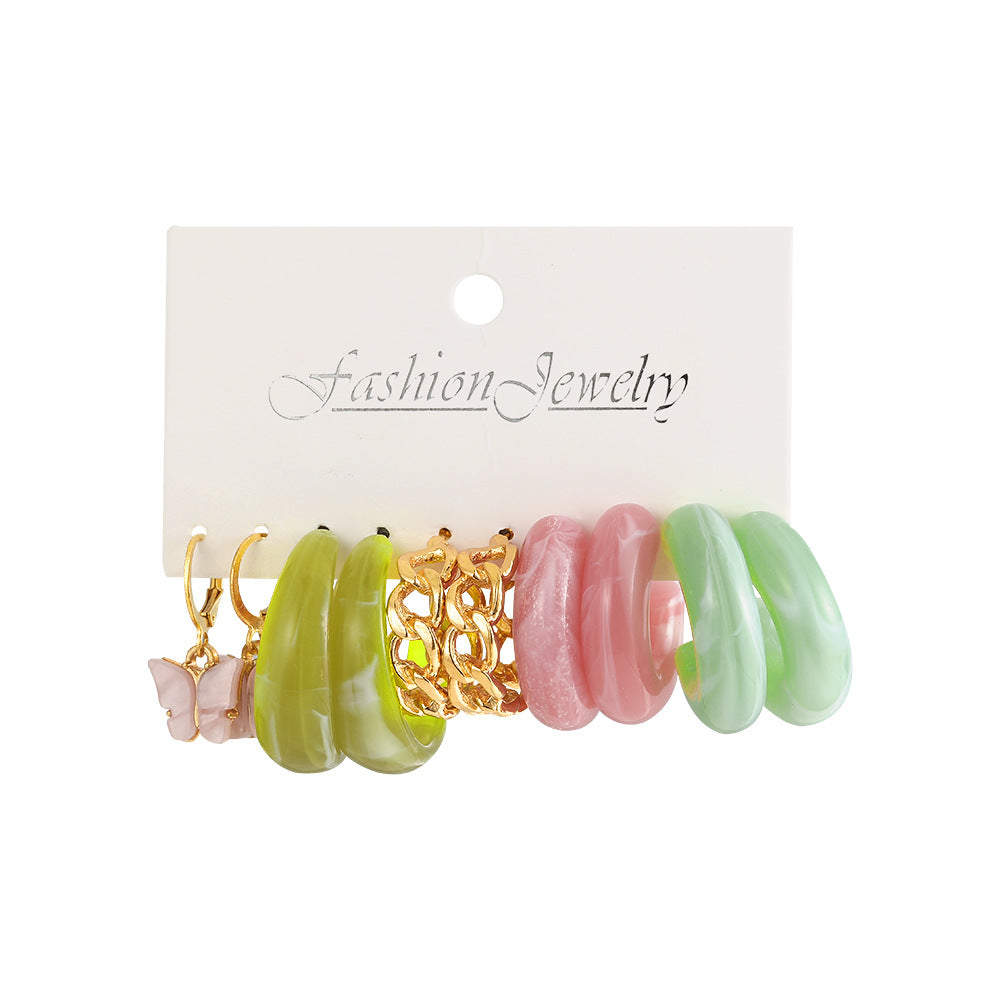 Damen Ohrschmuck-Set mit kreativen und bunten Designs Shop Nory