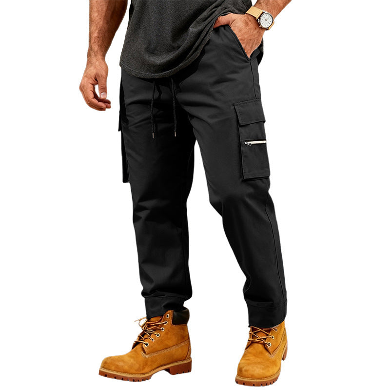 Herren Funktionale Cargo-Jogginghose mit Kordelzug, Reißverschlusstasche und Bündchen Shop Nory