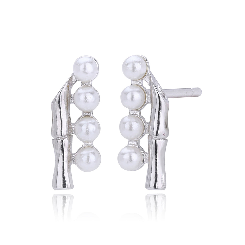 Damen Ohrstecker mit elegantem Perlen- und Zirkon-Design Shop Nory