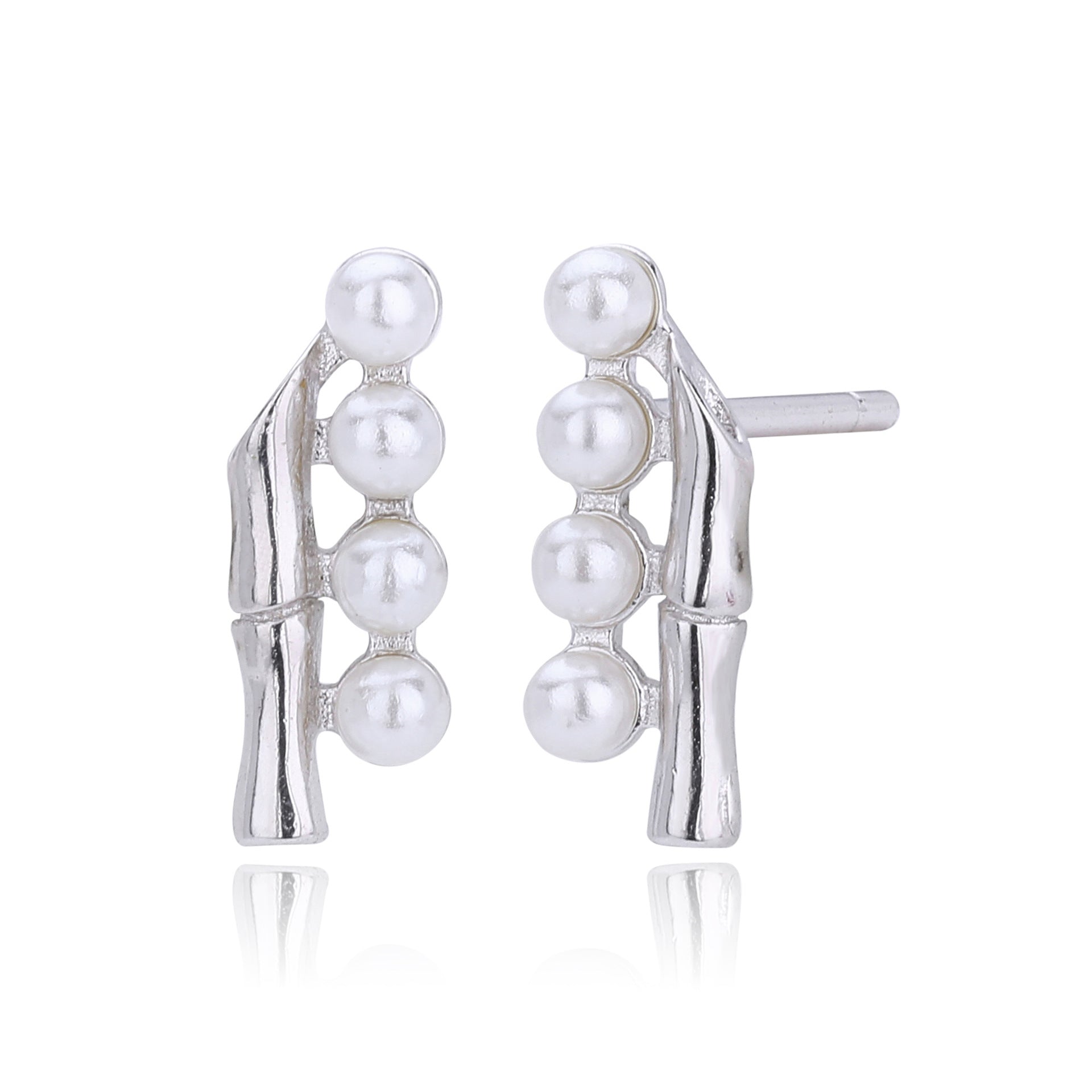 Damen Ohrstecker mit elegantem Perlen- und Zirkon-Design Shop Nory