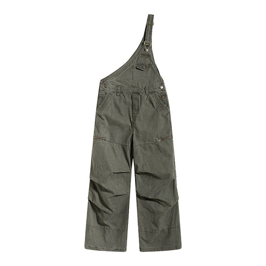 Damen Weite Latzhose mit asymmetrischem Träger und Multi-Taschen Shop Nory