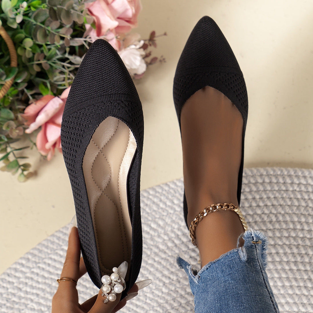 Damen elegante spitze Ballerinas mit atmungsaktivem Obermaterial