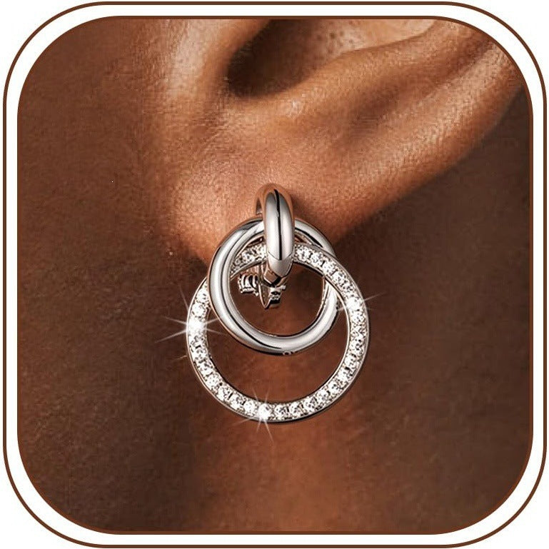 Damen Ohrringe mit elegantem Doppelring-Design Shop Nory