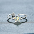 Damen Ring mit Krone und opalisierendem Stein Shop Nory