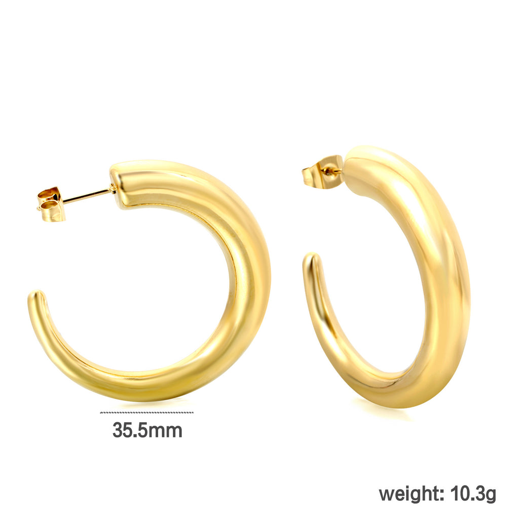 Damen elegante goldplattierte Creolen Shop Nory