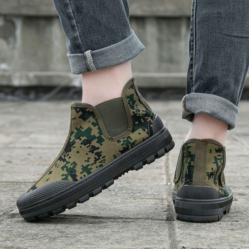 Damen robuste Gummistiefel mit rutschfester Sohle und camouflierte Oberfläche
