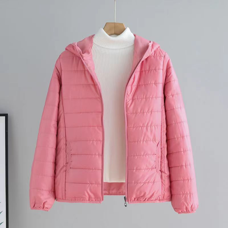 Damen gesteppte Übergangsjacke mit praktischen Taschen und Kapuze