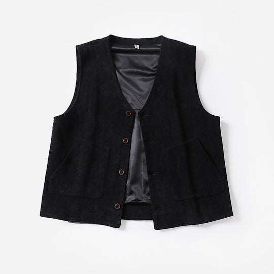 Herren Cordweste mit Satinfutter, V‑Ausschnitt und aufgesetzten Taschen Shop Nory