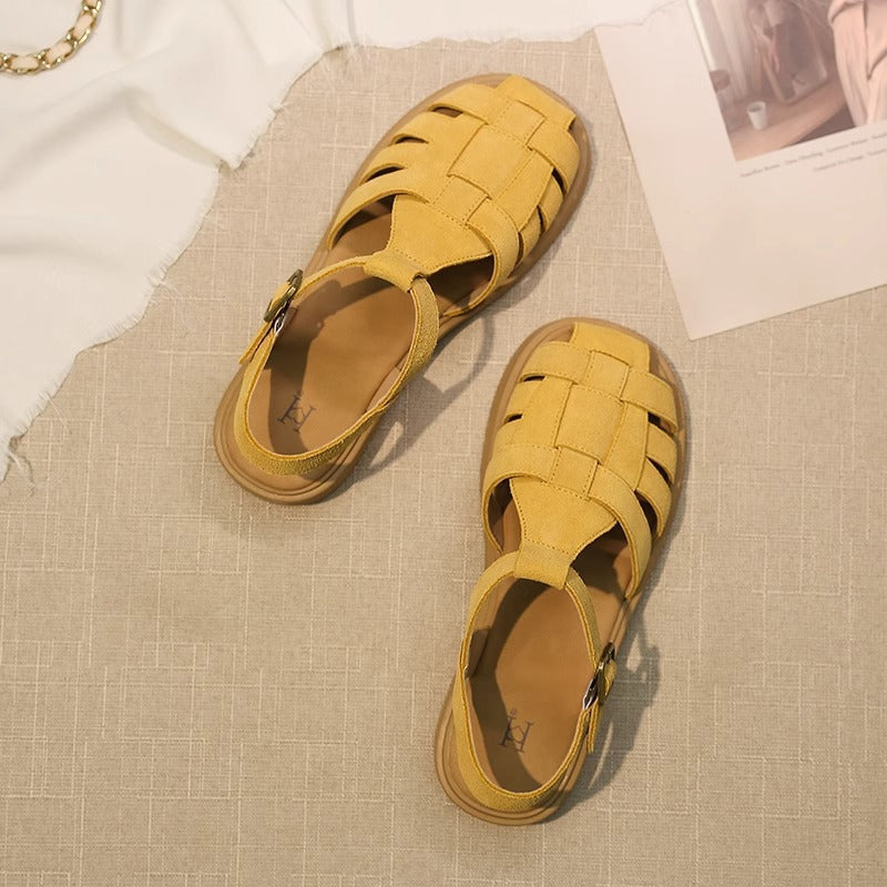 Damen Komfortable und modische Riemchensandalen mit geflochtenem Design