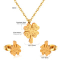 Damen Schmuckset mit herzförmigen Anhängern aus goldplattiertem Edelstahl Shop Nory