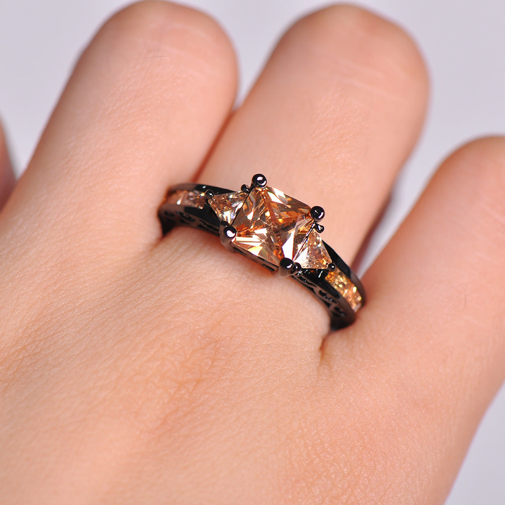 Damen Ring mit funkelndem grünem Zirkon und eleganter Edelstahlfassung Shop Nory