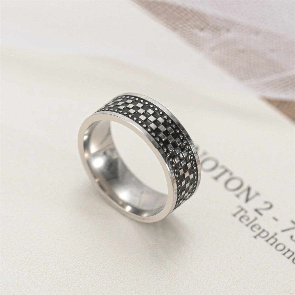 Herren Ring mit elegantem geflochtenem Karomuster Shop Nory