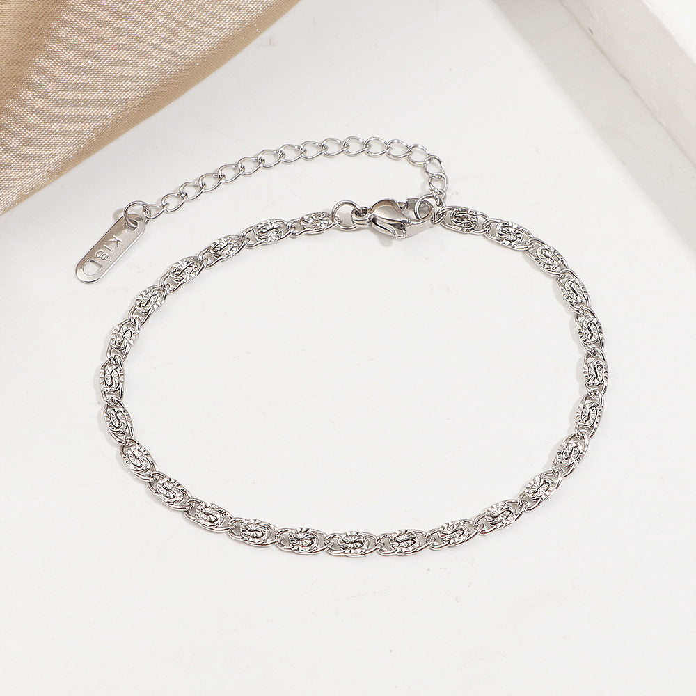 Damen Texturiertes Goldkette und Armband Set Shop Nory