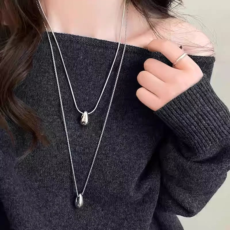 Damen Halskette mit tropfenförmigem Anhänger und elegantem Schliff Shop Nory