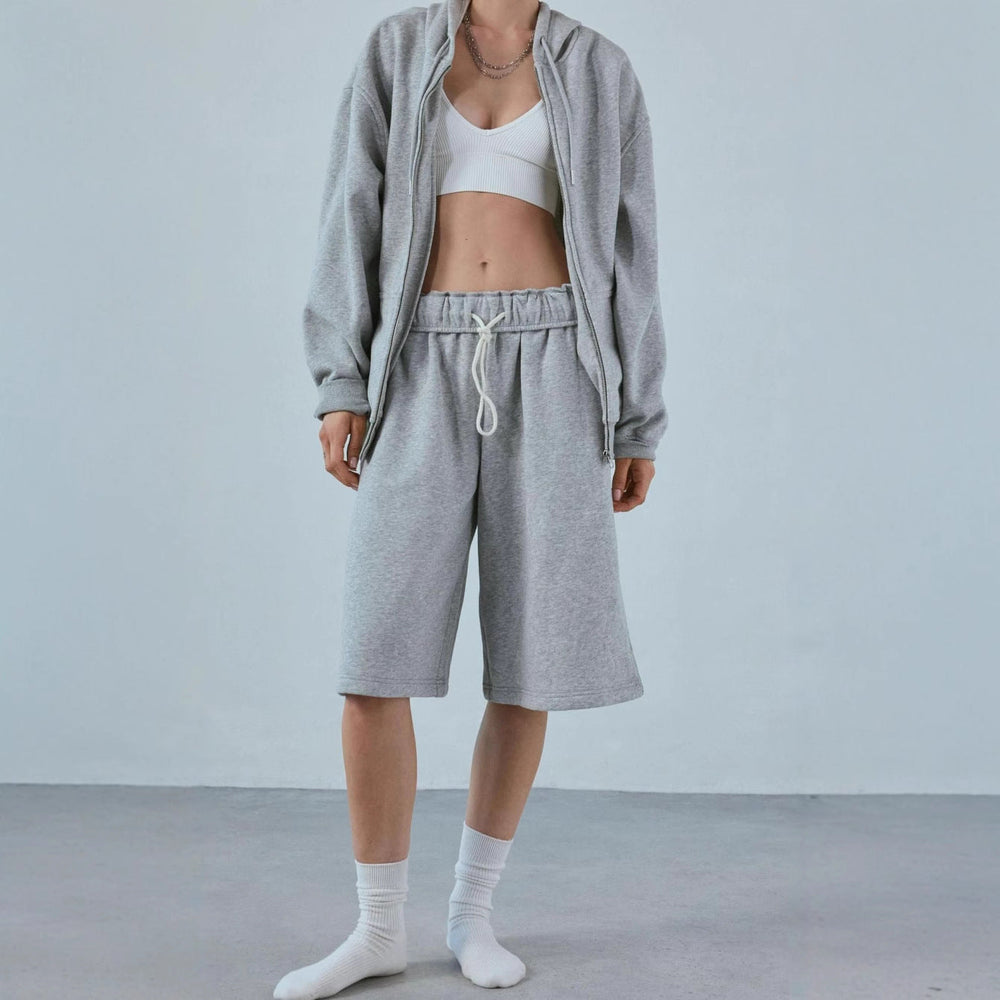 Damen Lässiges Sweatshirt und Shorts Set Shopnory