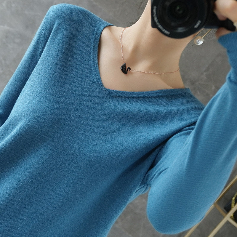 Damen leichter V-Ausschnitt Kaschmir-Look Feinstrickpullover Shop Nory