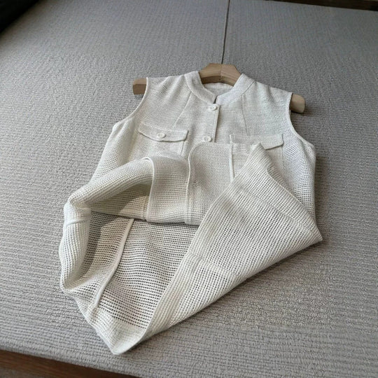 Damen Modische ärmellose Weste mit Taschen Shop Nory