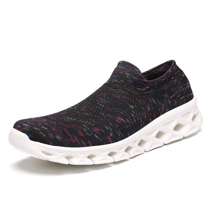 Unisex Leichter Slip-On Strick-Freizeitschuh mit wabenförmiger Hohlkammer-Sohle Shopy Nory