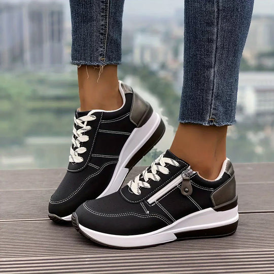 Damen Komfort-Keil-Sneaker mit seitlichem Zipper und dämpfender Plateau-Sohle Shop Nory