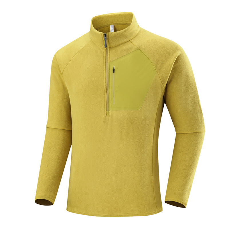 Herren Leichter Performance-Fleecepullover mit Viertel-Reißverschluss und Brusttasche Shop Nory