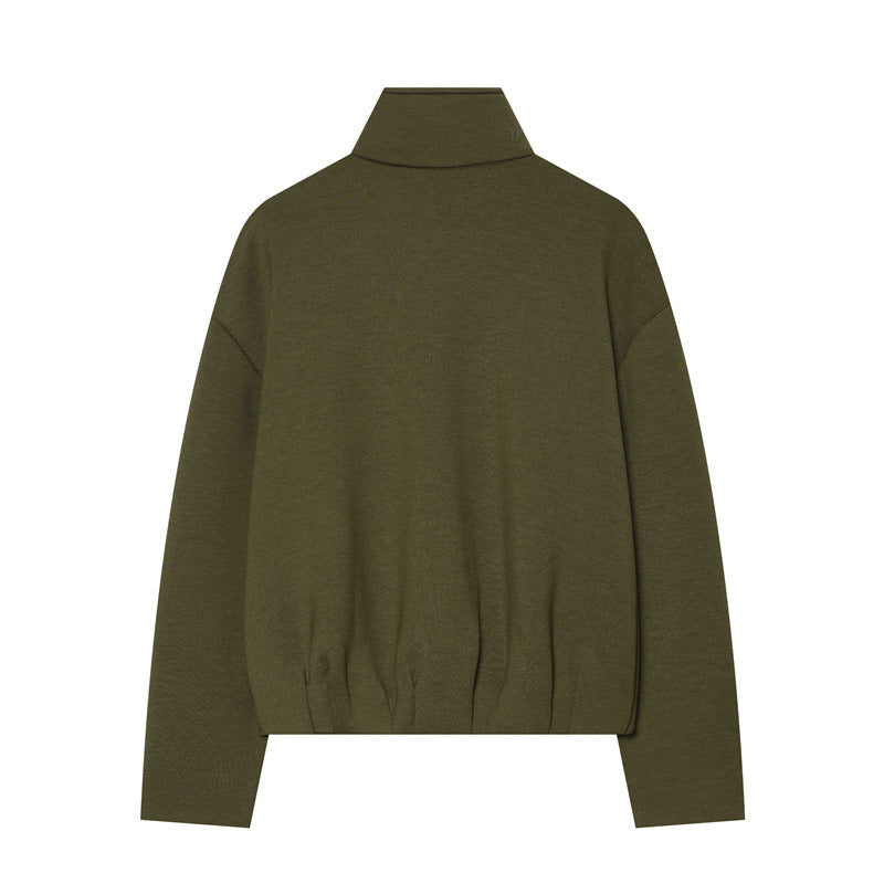 Damen Leichter Zip-Cardigan mit Stehkragen und kastiger Silhouette Shop Nory