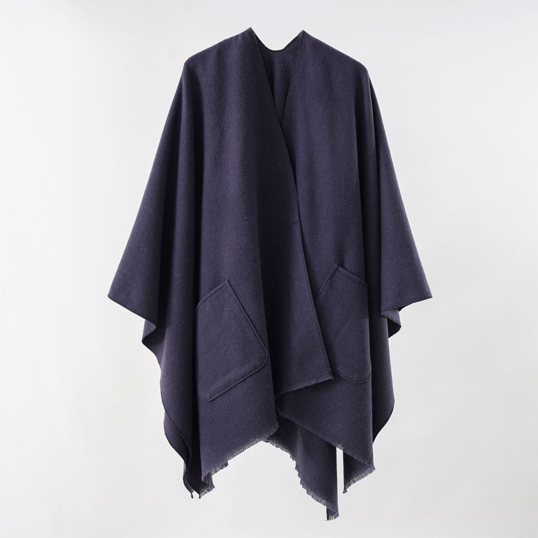 Damen Oversize-Capeponcho aus Wollmix mit Kapuze und Eingrifftaschen Shop Nory