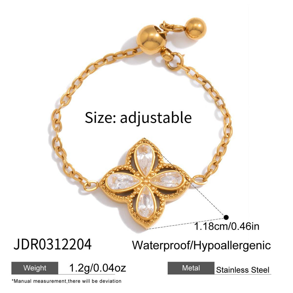 Damen Armband aus hypoallergenem Edelstahl mit funkelndem tropfenförmigem Kristall Shop Nory